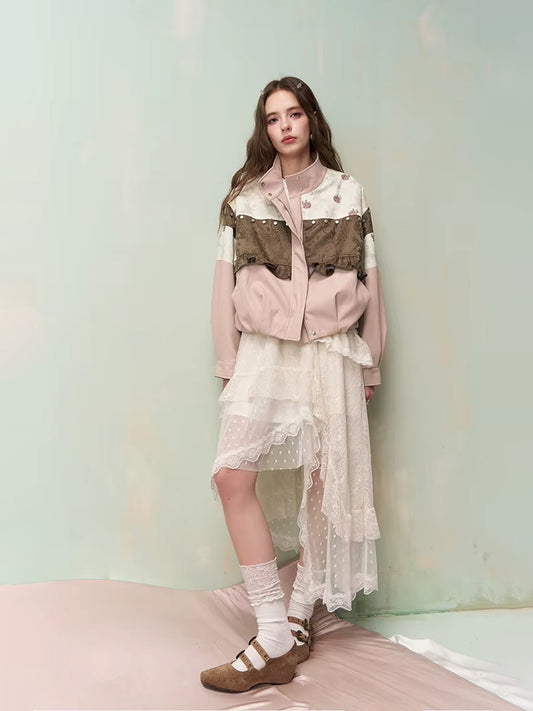 Floral Patchwork Ruffle Jacket