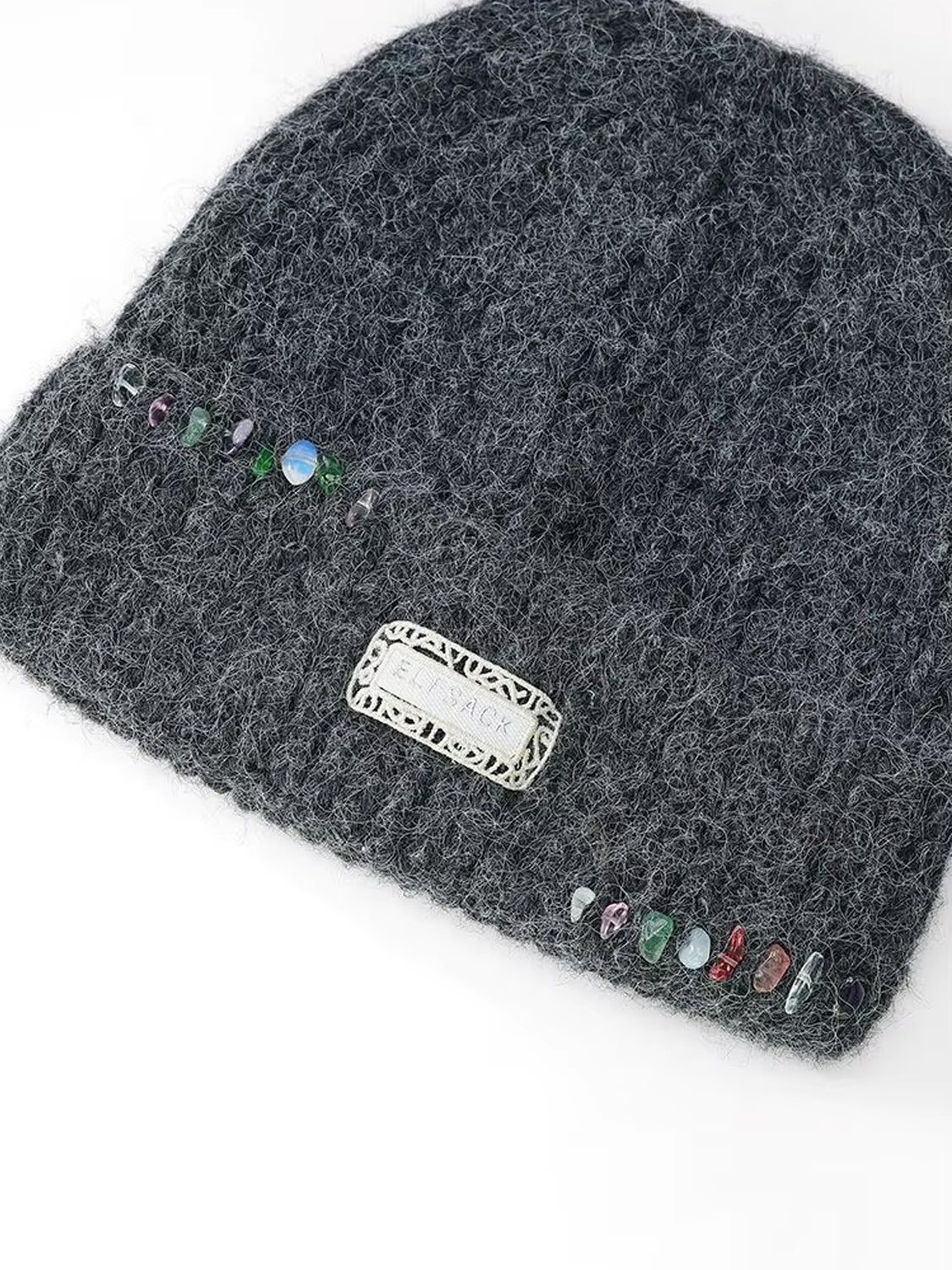 Y2K Casual Solid Color Stone Stacked Beanie