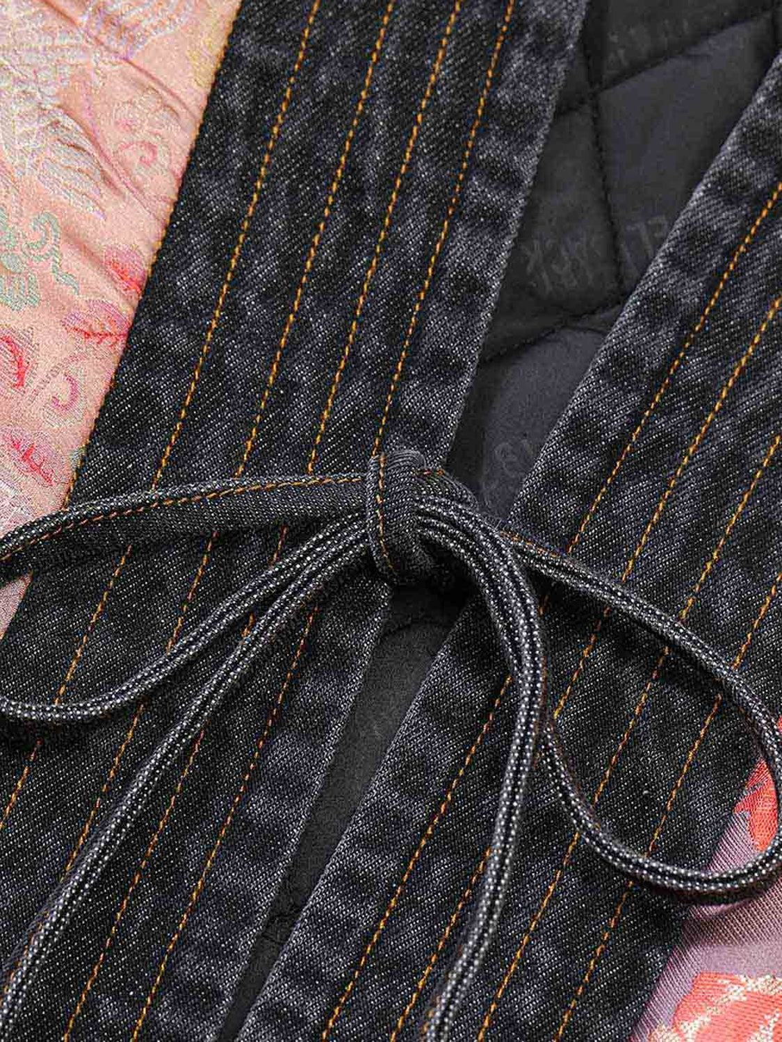 New Oriental Vintage Patchwork Pattern Design Suede Coat