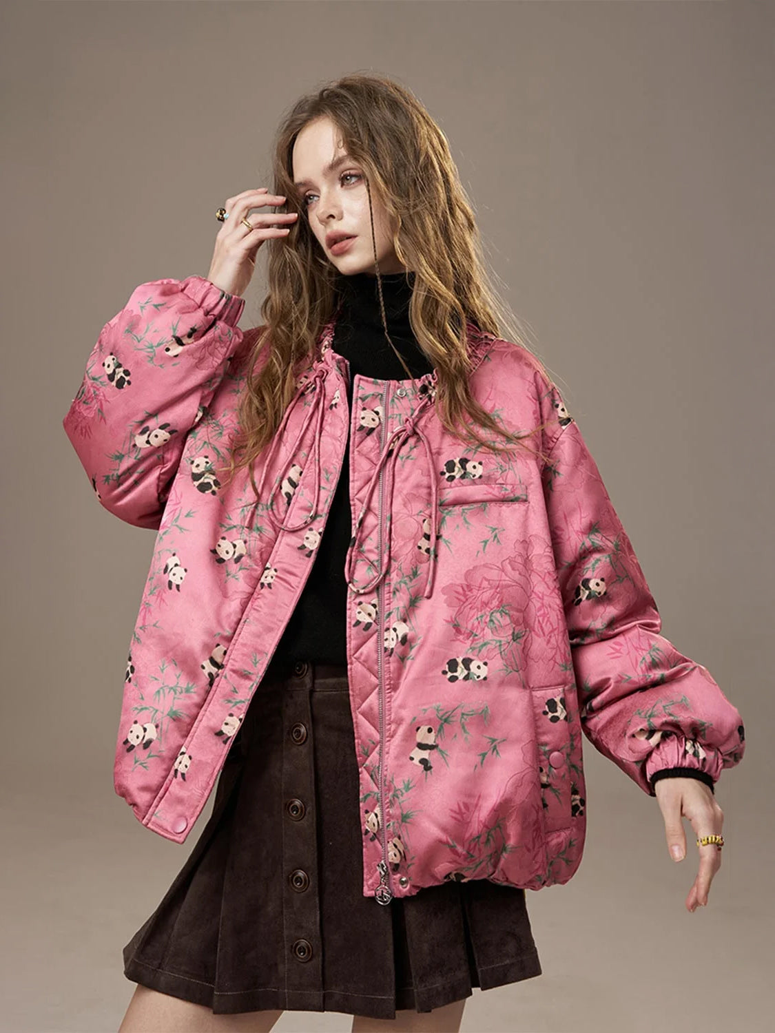 Chinese-Style Panda Bamboo Down Jacket