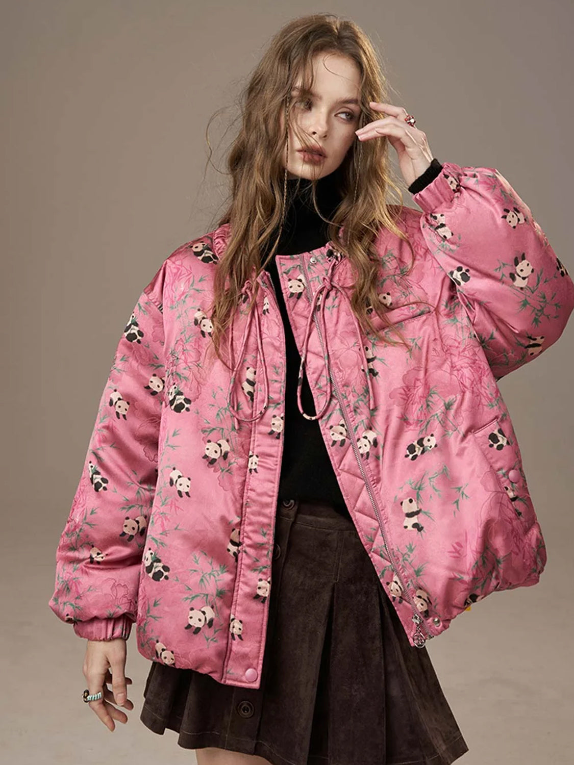 Chinese-Style Panda Bamboo Down Jacket