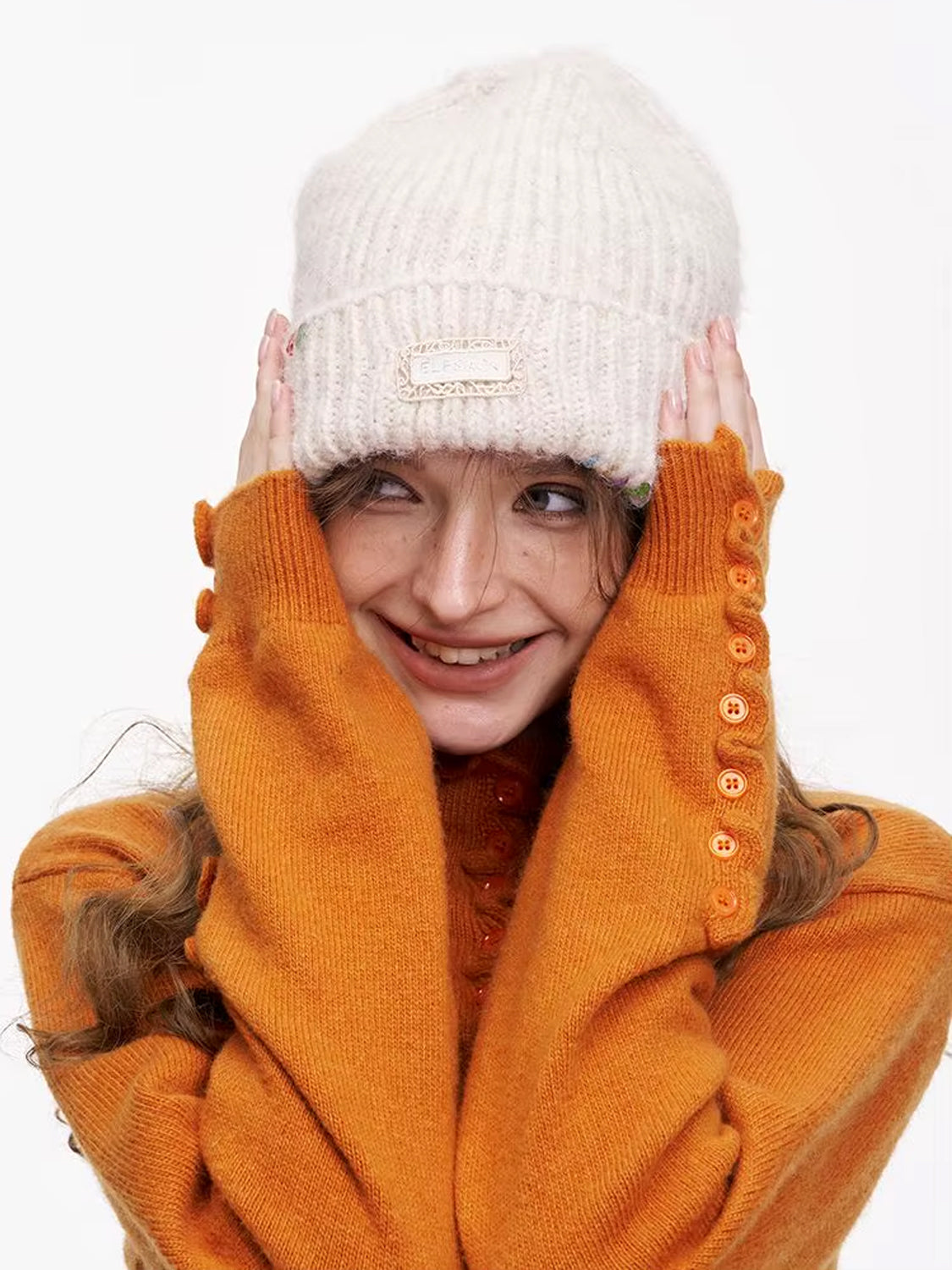 Y2K Casual Solid Color Stone Stacked Beanie
