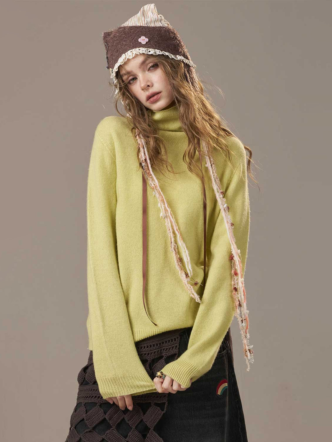 Soft Wool Turtleneck Sweater Solid Color Versatile