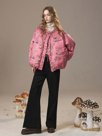 Chinese-Style Panda Bamboo Down Jacket