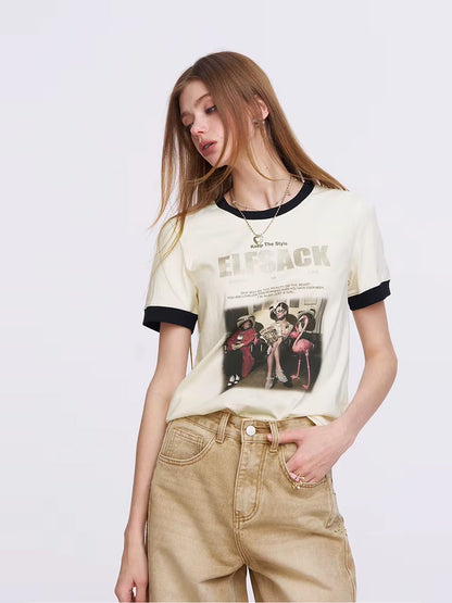 Vintage Photo-Print Ringer T-Shirt