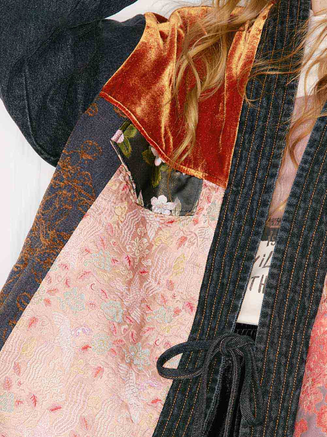 New Oriental Vintage Patchwork Pattern Design Suede Coat