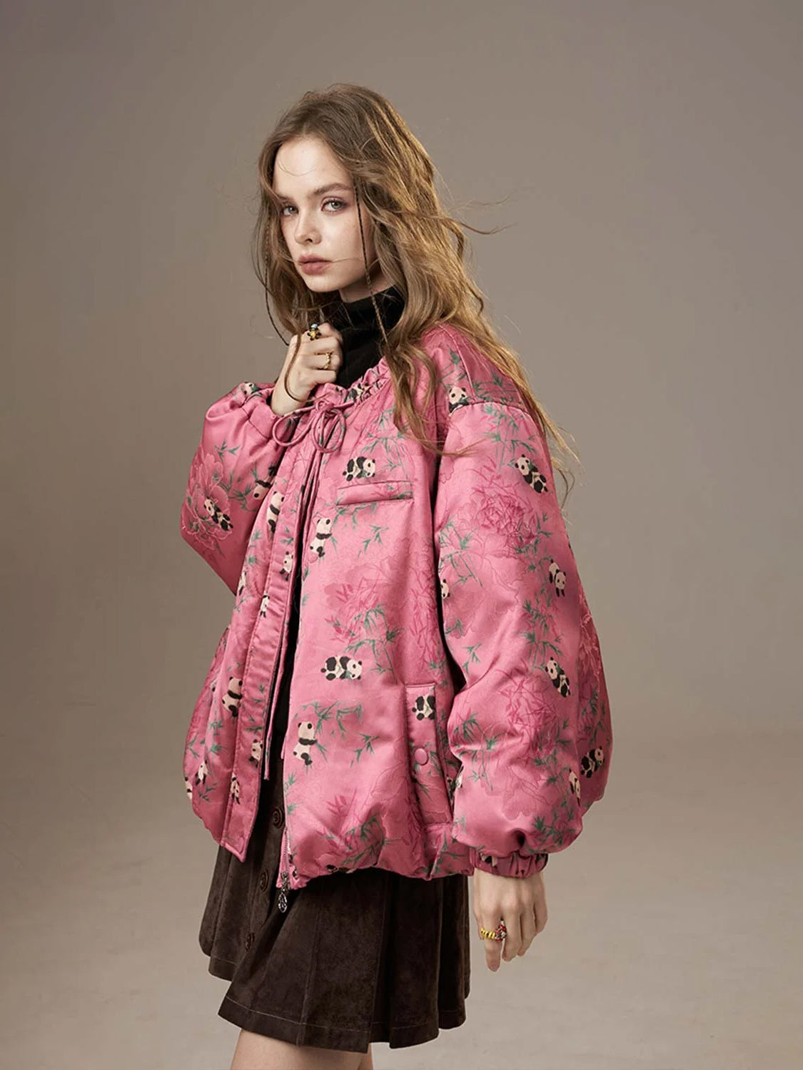 Chinese-Style Panda Bamboo Down Jacket