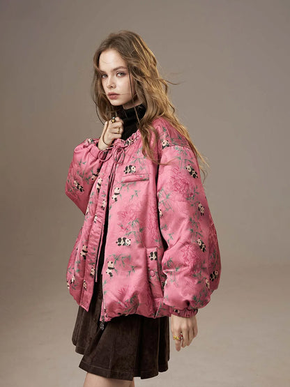 Chinese-Style Panda Bamboo Down Jacket