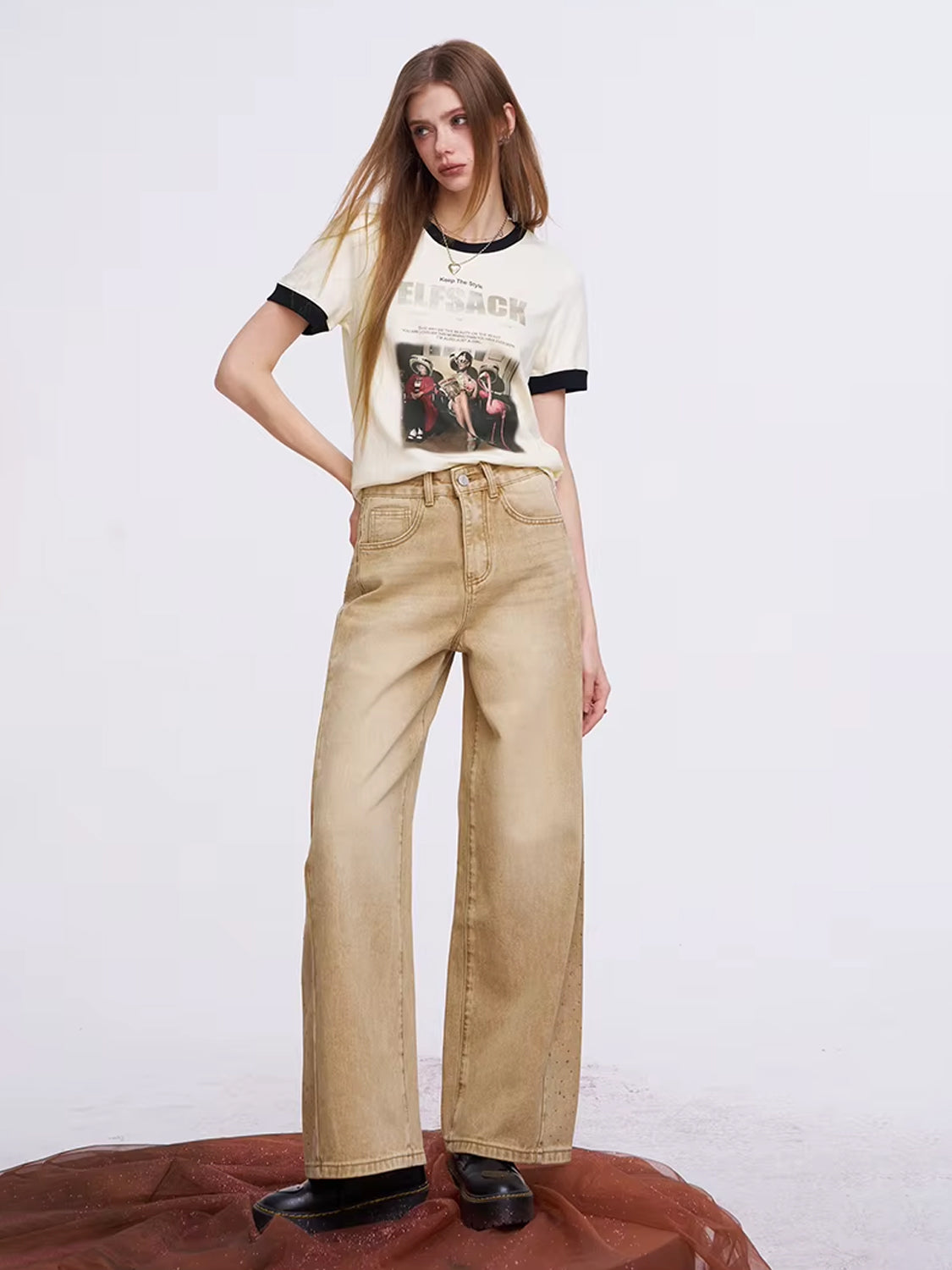 Vintage Photo-Print Ringer T-Shirt