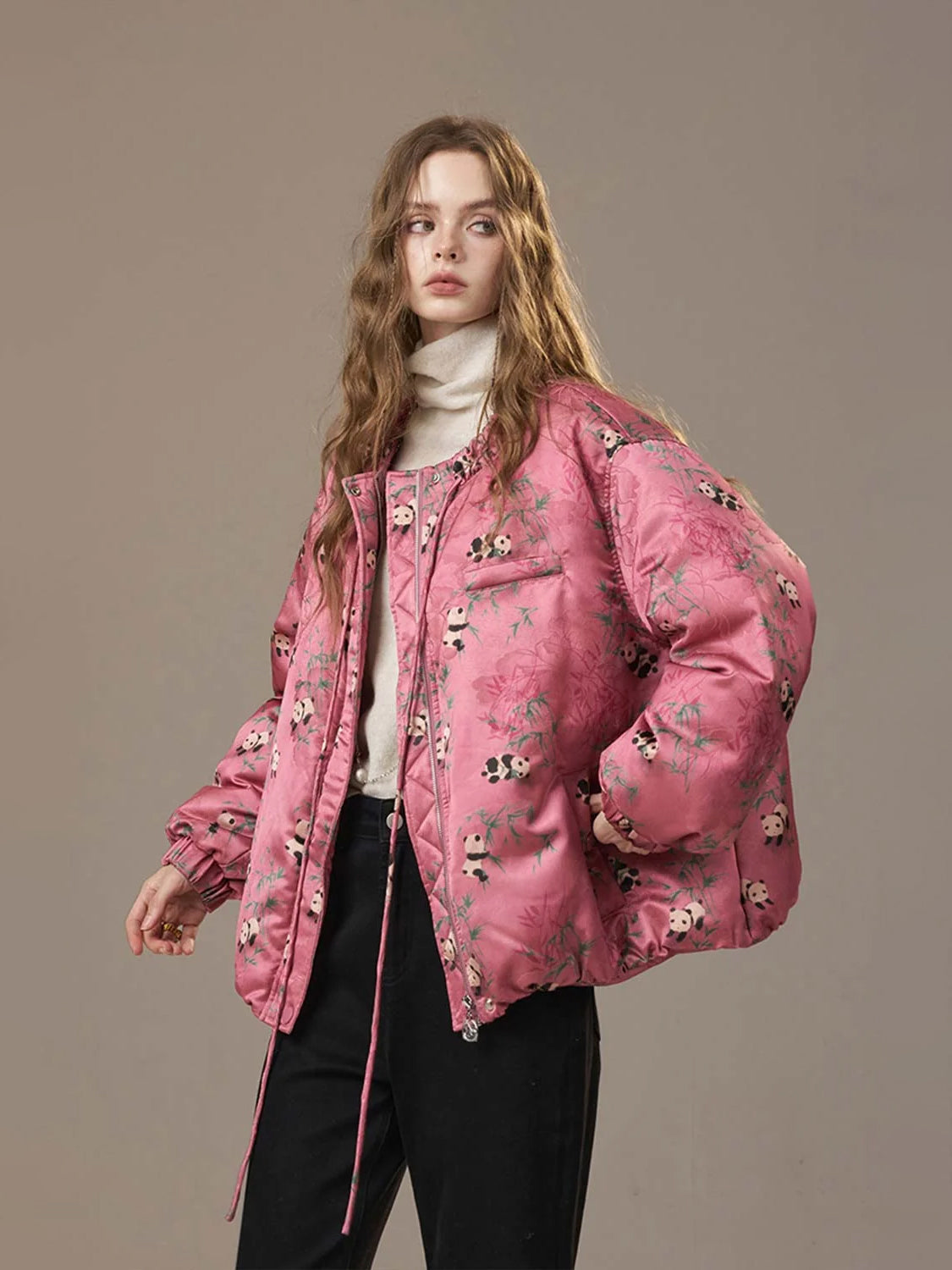 Chinese-Style Panda Bamboo Down Jacket