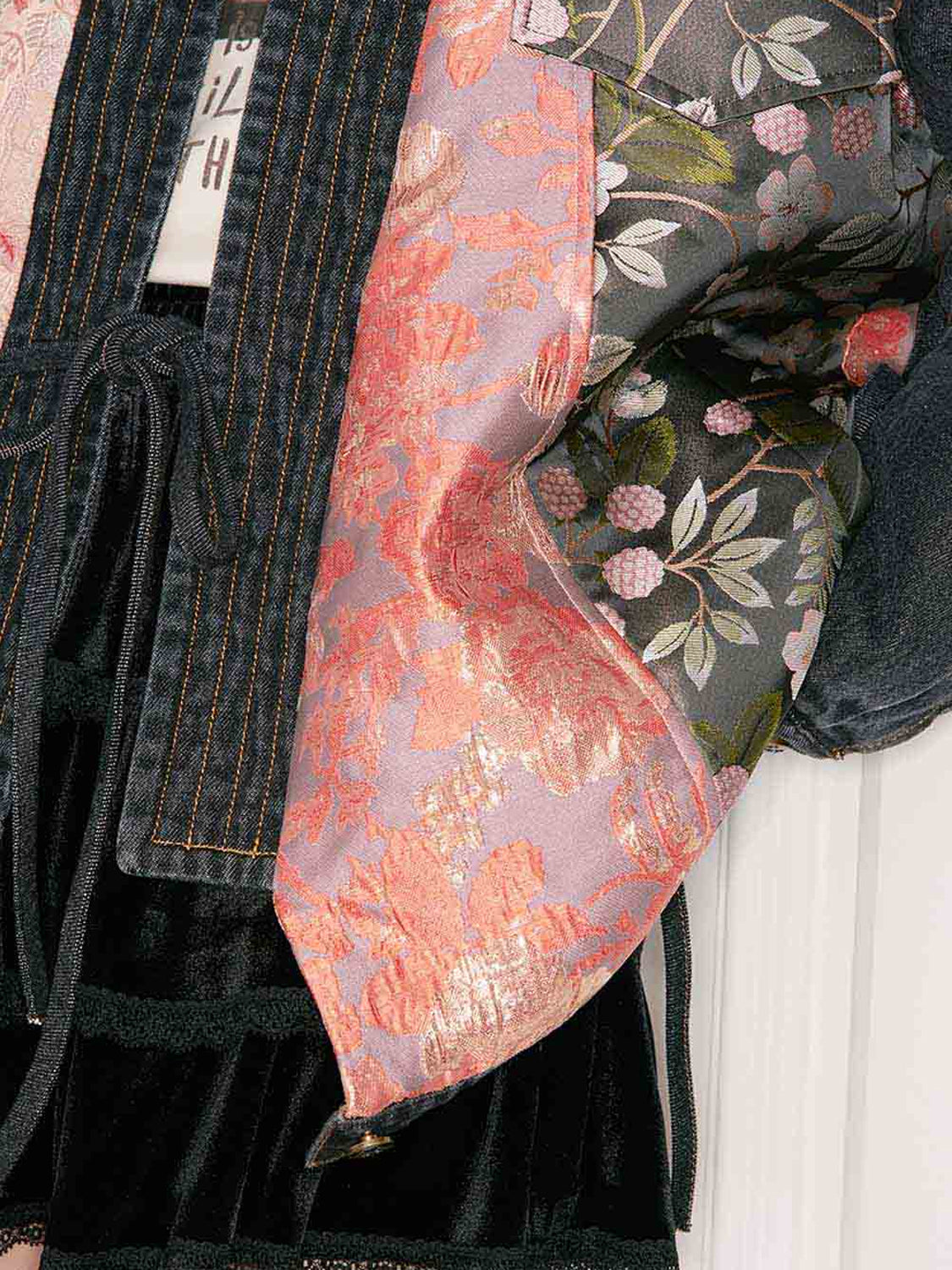 New Oriental Vintage Patchwork Pattern Design Suede Coat