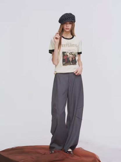 Vintage Photo-Print Ringer T-Shirt